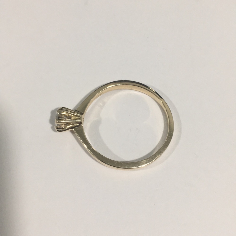 10k Yellow Gold Solitaire Engagement 💍 Ring CZ 💎 - Picture 6 of 6